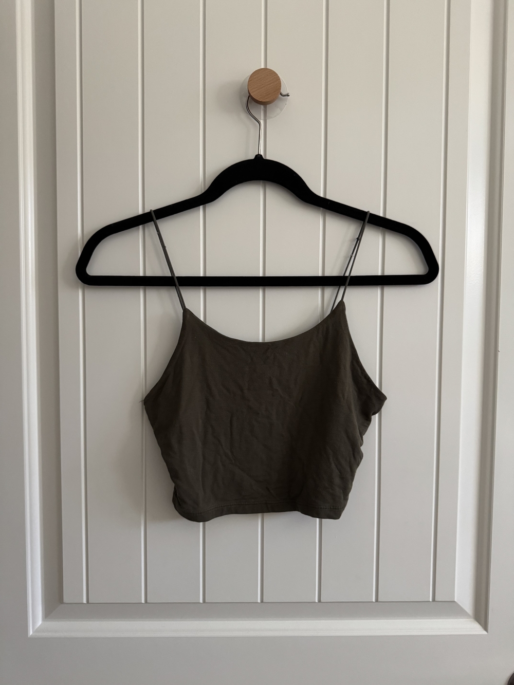Fashion Nova Olive Green Cropped Spaghetti Strap Cami